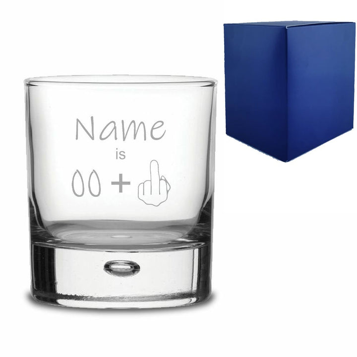 Personalised Bubble Base Whisky Glass with Name &amp; Age