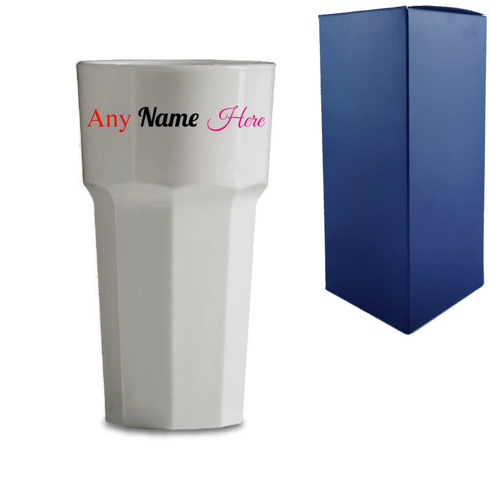 Personalised Unbreakable Plastic Pint Glass with Gift Box