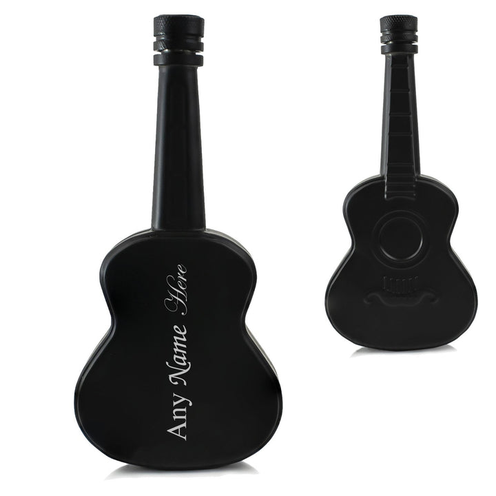 Personalised Black Guitar Hip Flask 5oz with Name