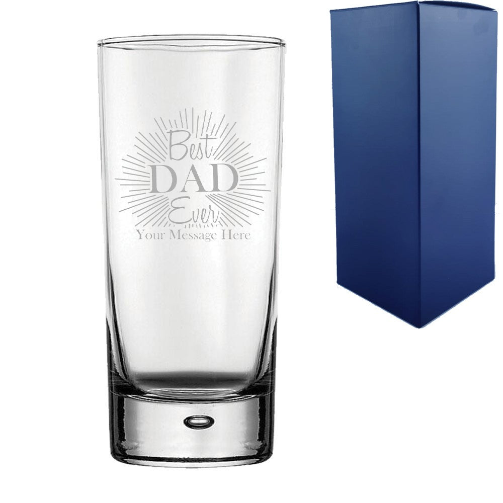 Personalised Best Dad Ever Bubble Hiball Glass