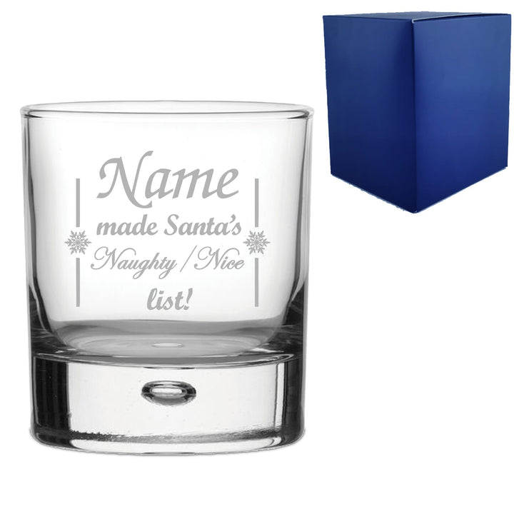 Personalised Christmas Whiskey Glass – Naughty or Nice