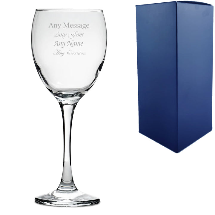 Personalised Engraved 12oz Wine Glass with Gift Box