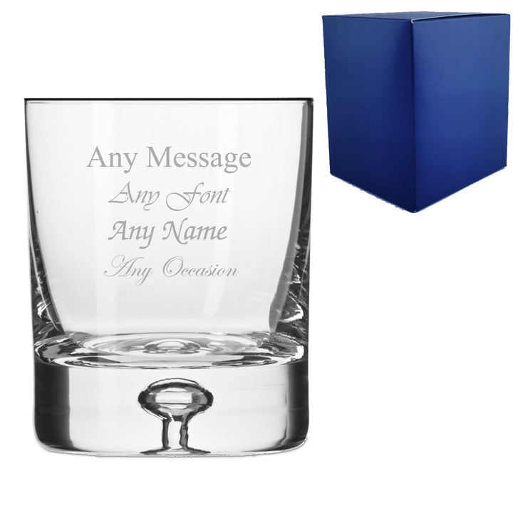 Personalised Bubble Base Whisky Tumbler 280ml with Gift Box