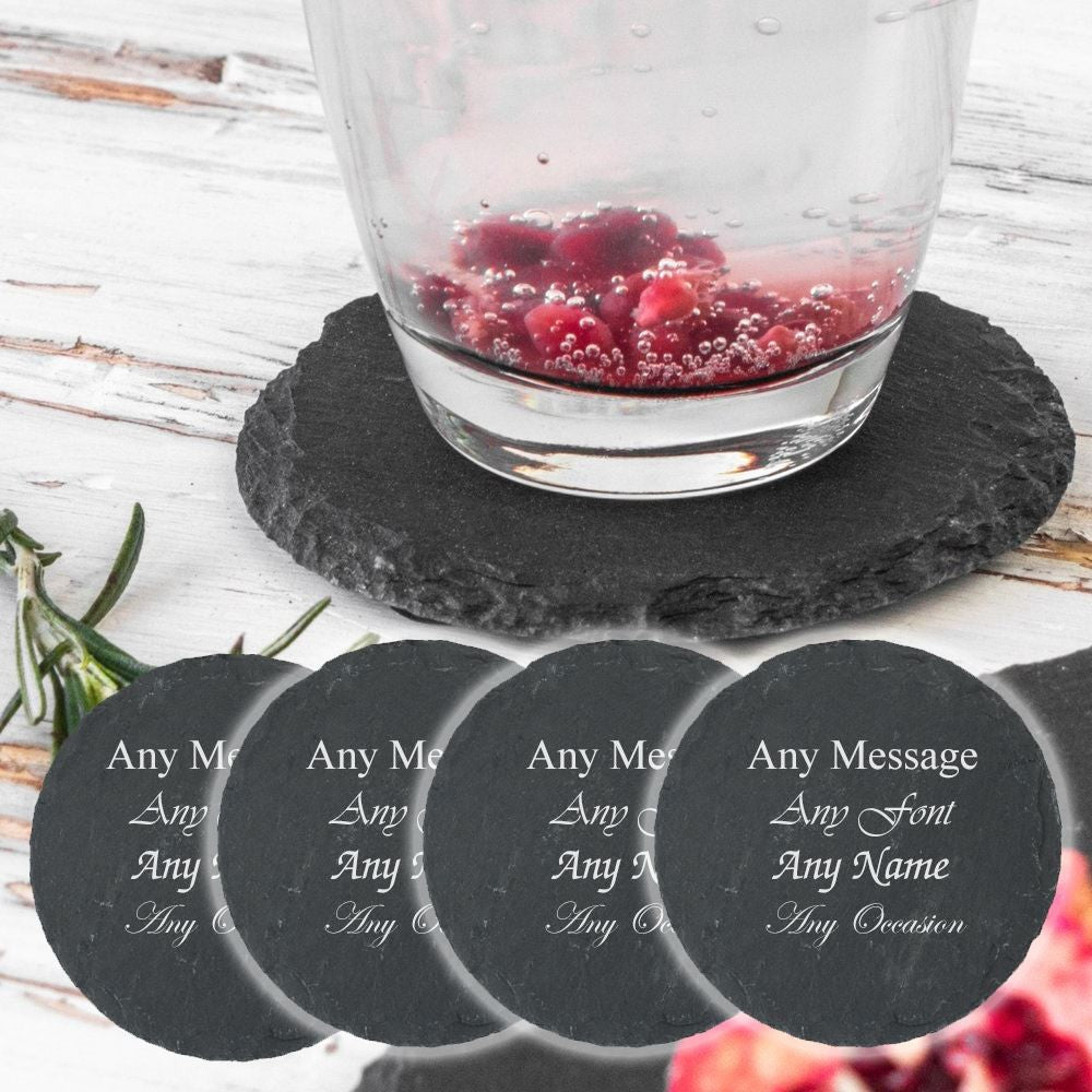 Personalised Slate Coasters Set of 4