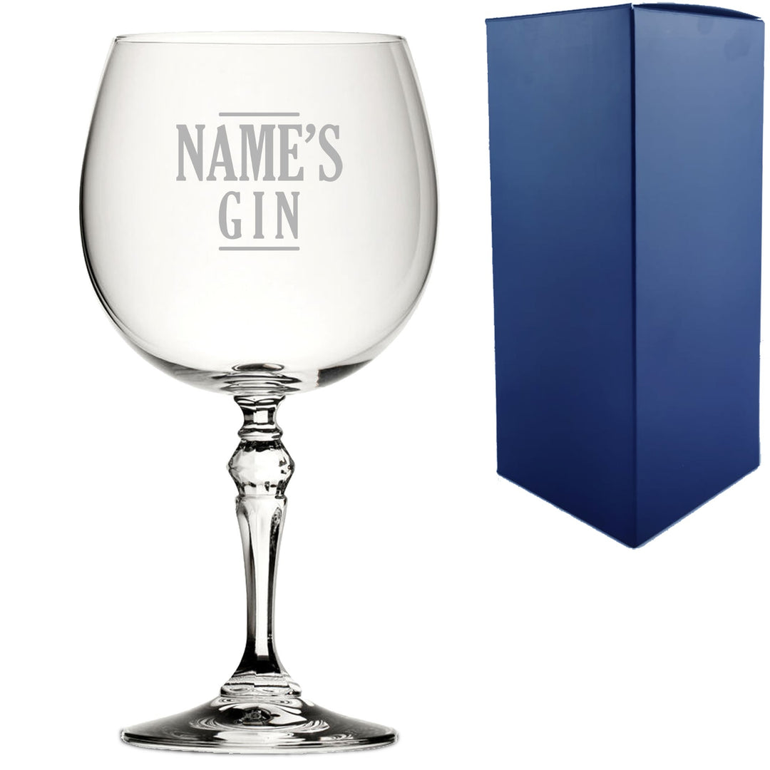 Personalised Gin Balloon Glass with Name - Serif Design