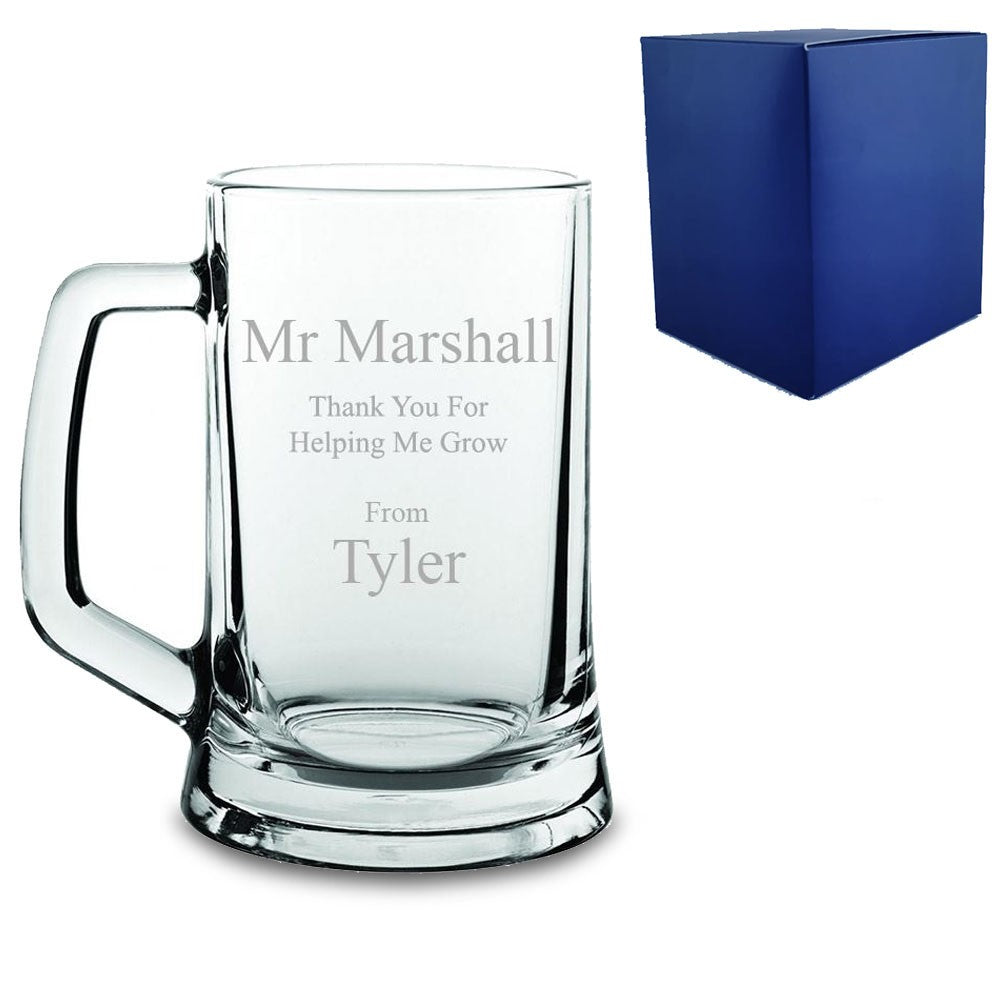 Personalised Thank You Teacher Beer Mug Tankard