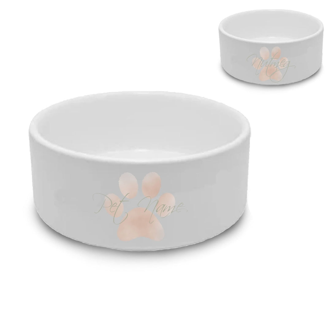 Personalised Small Pet Bowl with Paw Print
