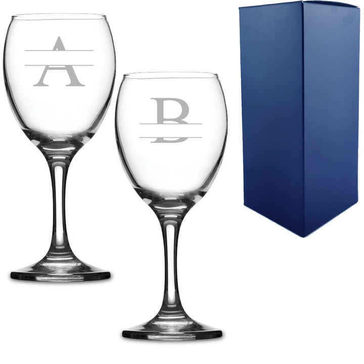 Personalised Imperial Wine Glass with Initial and Name