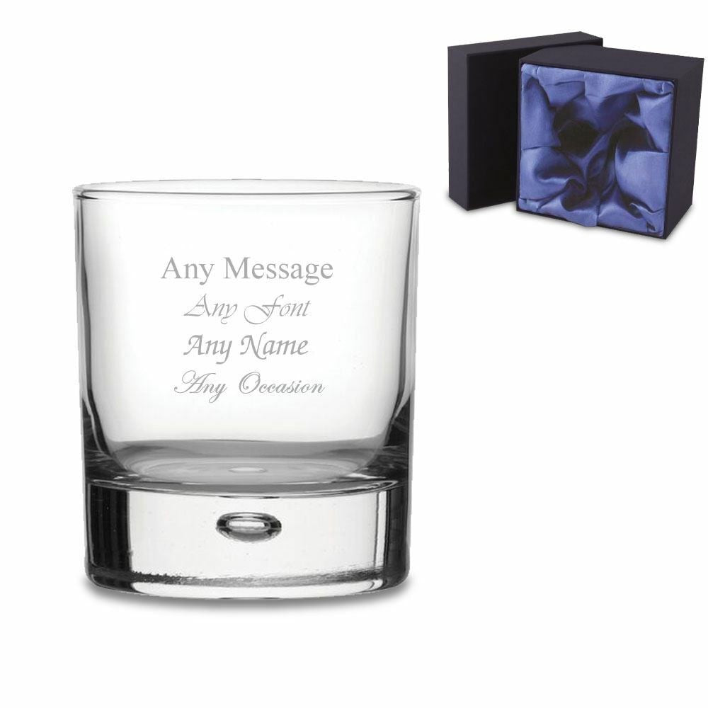 Personalised Bubble Whisky Tumbler in Satin Lined Gift Box