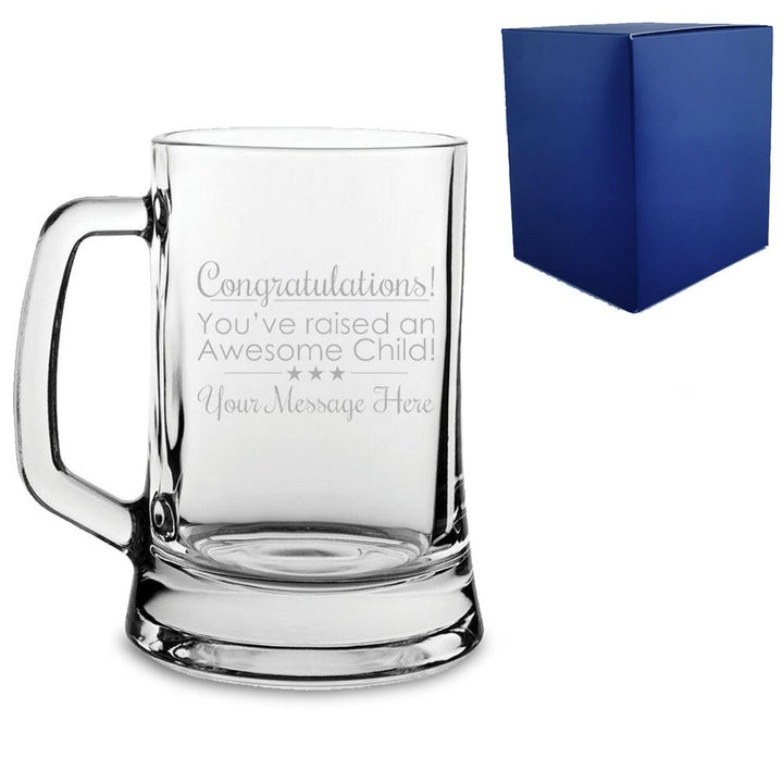 Personalised Engraved Beer Mug – Congratulations! Awesome Child