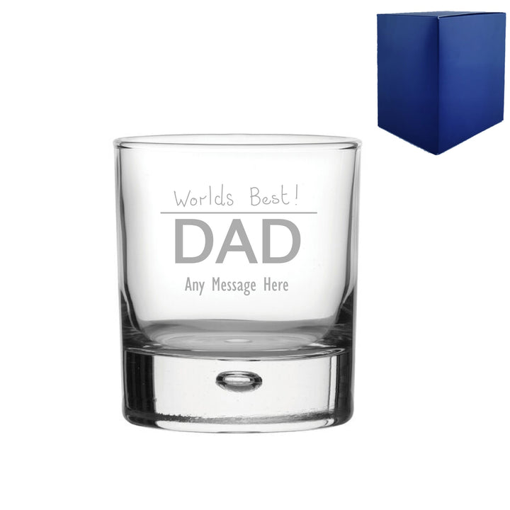 Personalised Father’s Day Bubble Whisky Glass in Gift Box
