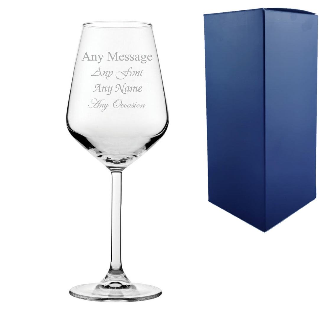 Personalised Engraved White Wine Glass with Message