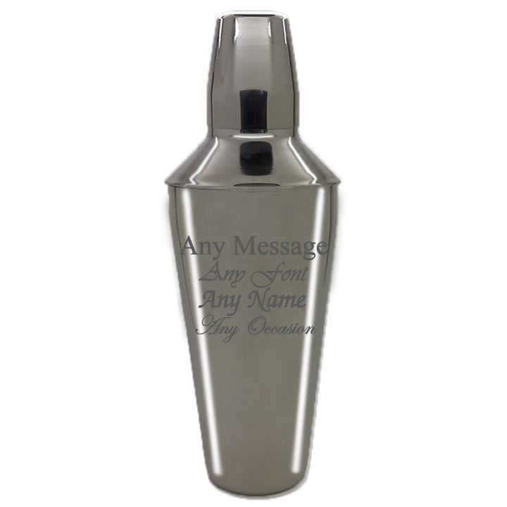 Personalised Engraved Cocktail Shaker with Strainer
