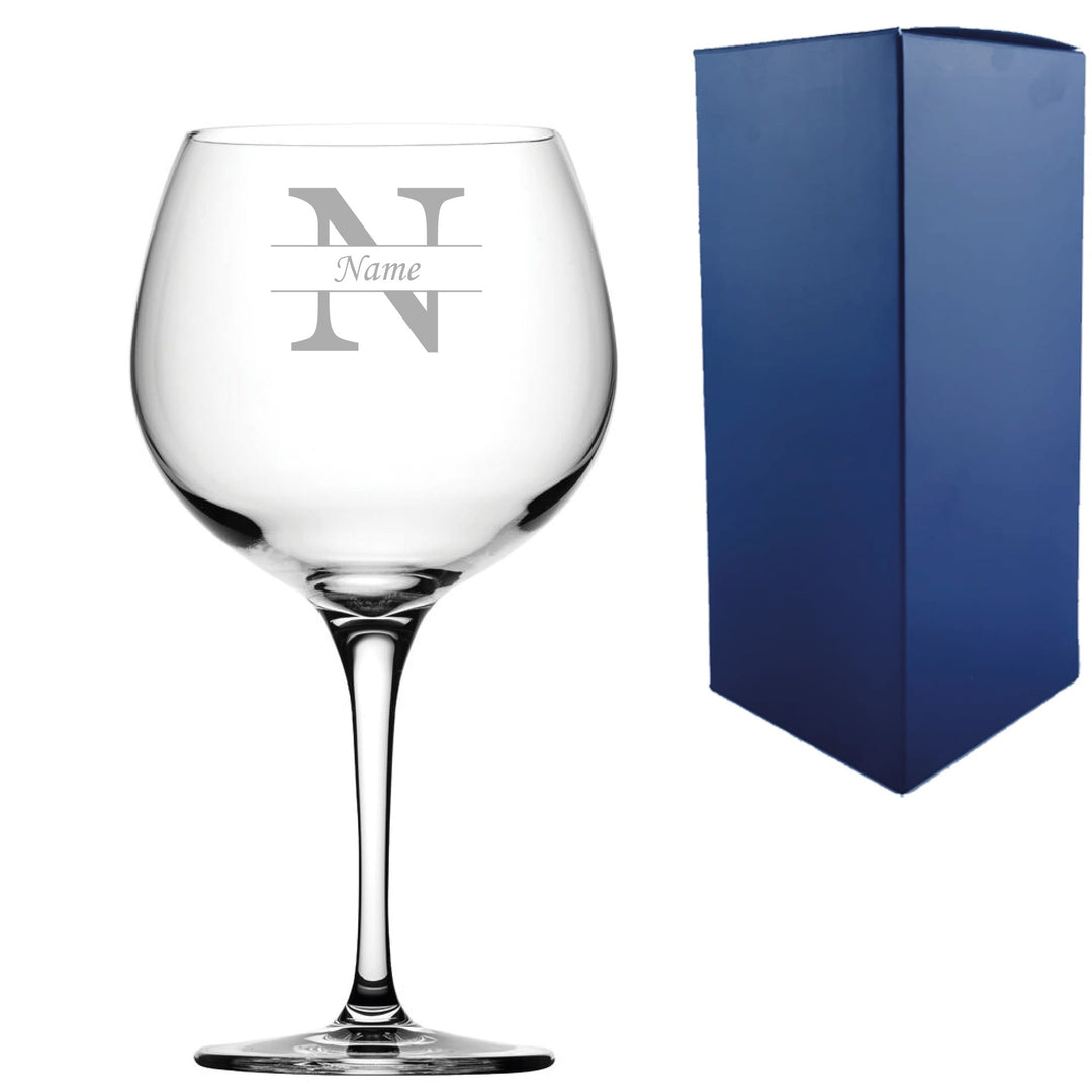 Personalised Primeur Gin Glass with Initial &amp; Name