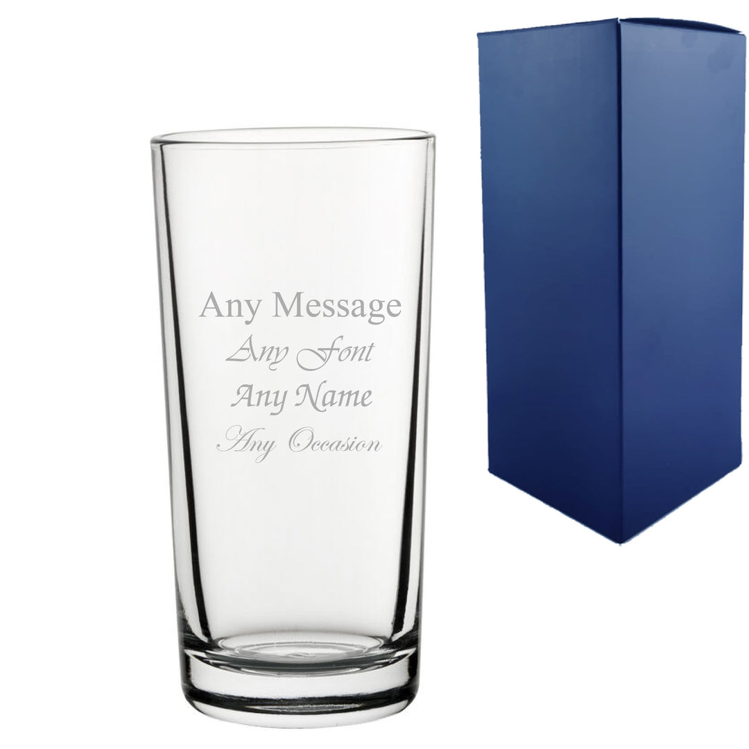 Personalised Engraved Hiball Glass 280ml with Message