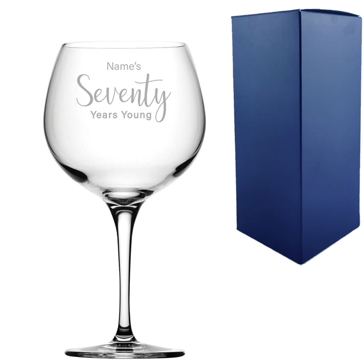 Personalised 70th Birthday Primeur Gin Balloon Glass