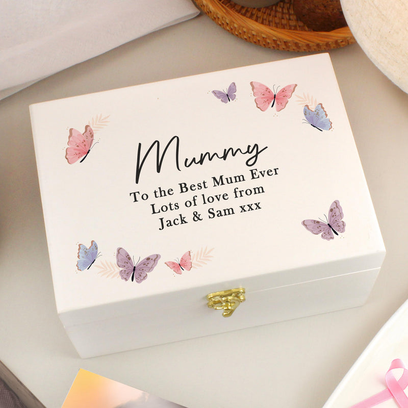 Personalised Butterfly Wooden Keepsake Box