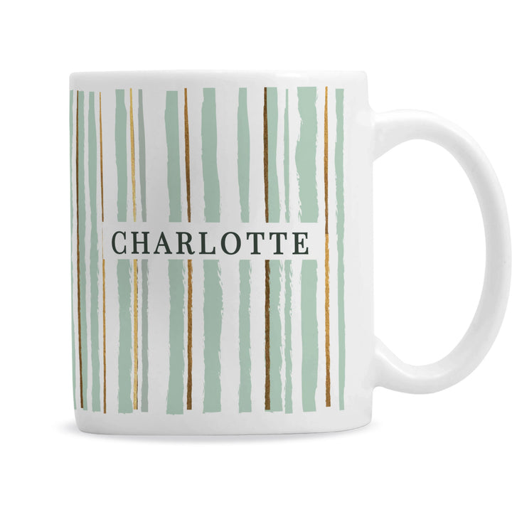 Personalised Striped Mug, The Personal Shop, personalised gifts