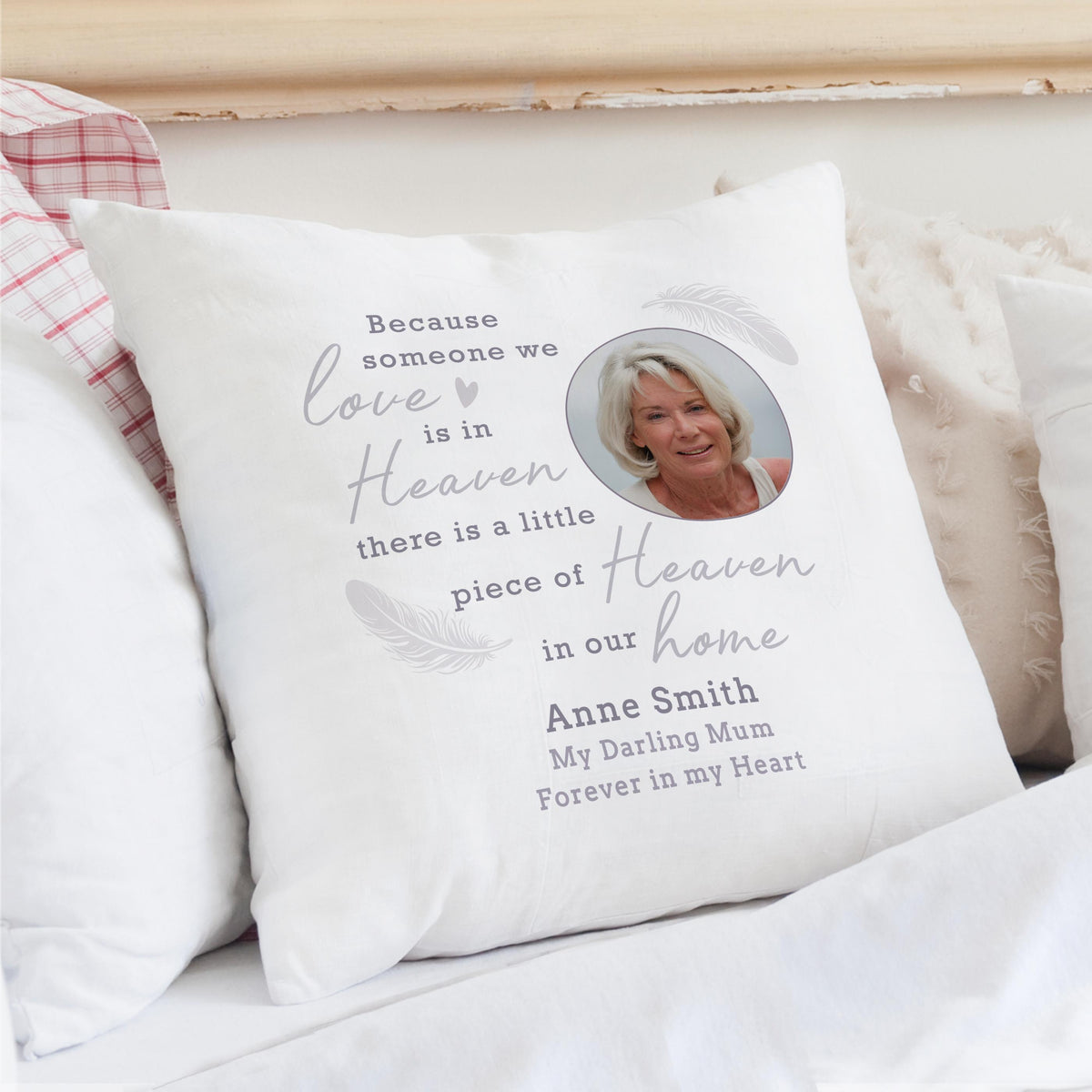 Personalised Memorial Photo Upload Cushion – alternative view