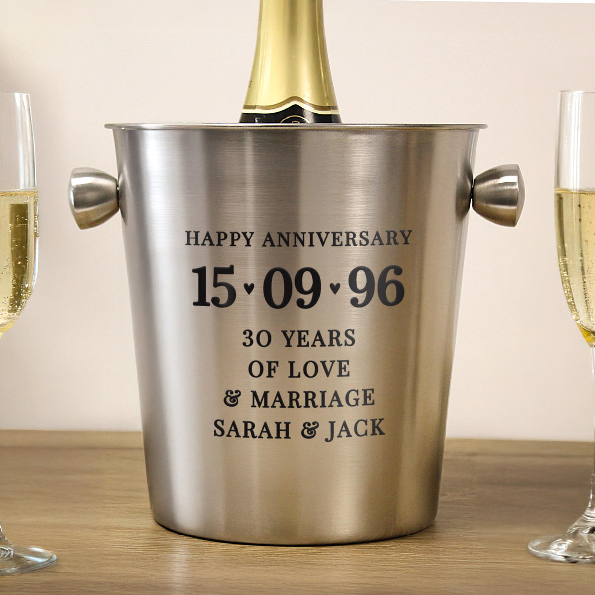 Personalised Big Date Stainless Steel Ice Bucket, The Personal Shop, personalised gifts