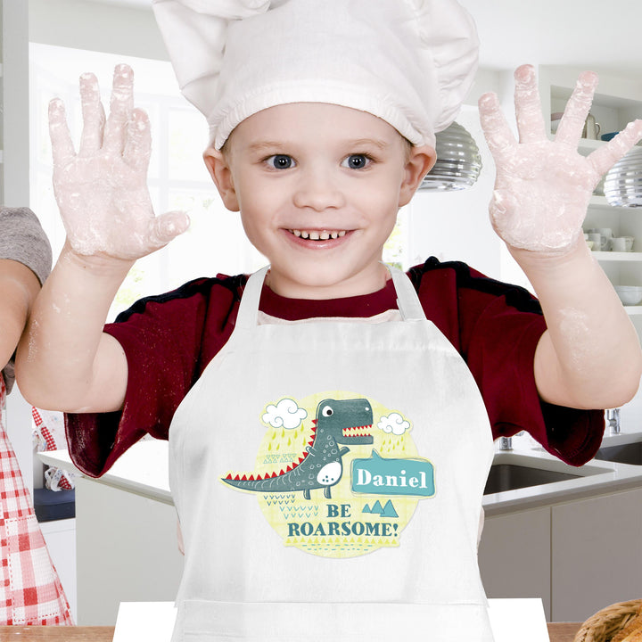Personalised Dinosaur Childrens Apron – alternative view