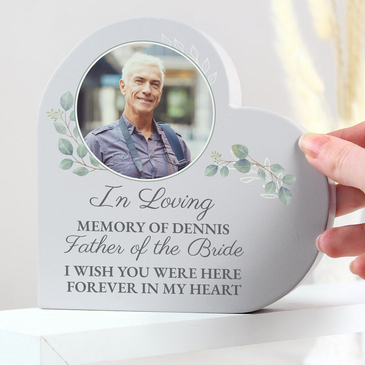 Personalised Memorial Photo Upload Heart Ornament – alternative view