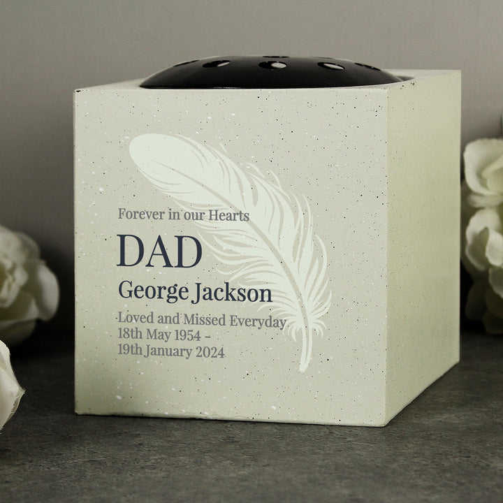 Personalised Feather Memorial Vase, The Personal Shop, personalised gifts