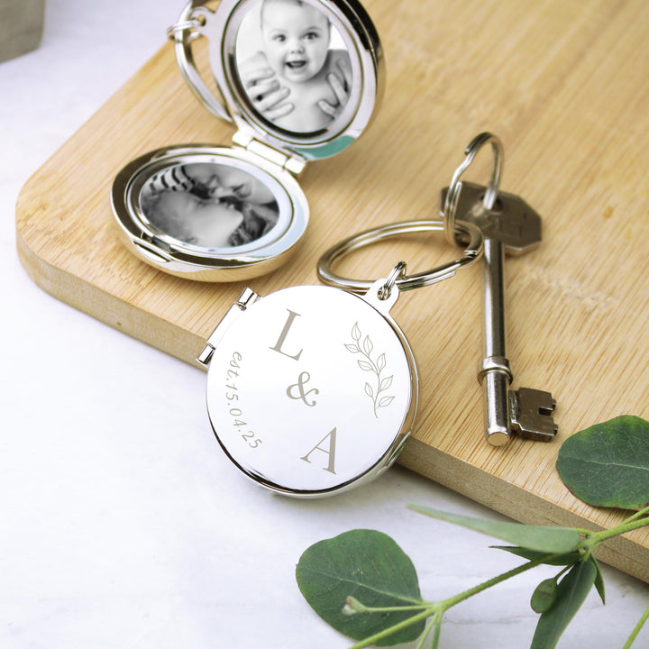 Personalised Foliage Couples Photo Keyring, The Personal Shop, personalised gifts