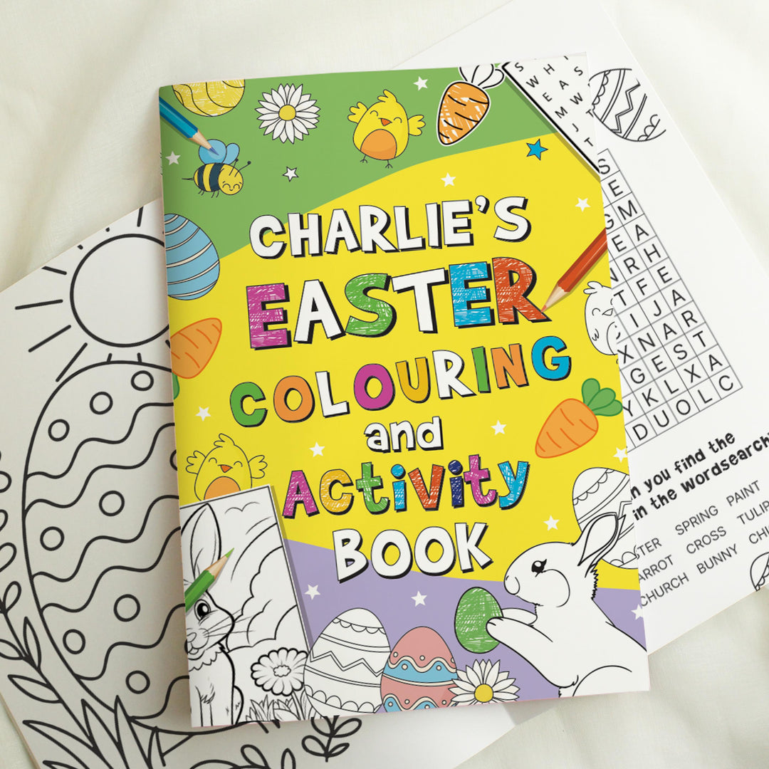 Personalised Easter Activity &amp; Colouring Book, The Personal Shop, personalised gifts