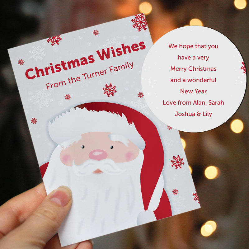 Personalised Pack of 10 Christmas Cards - Santa