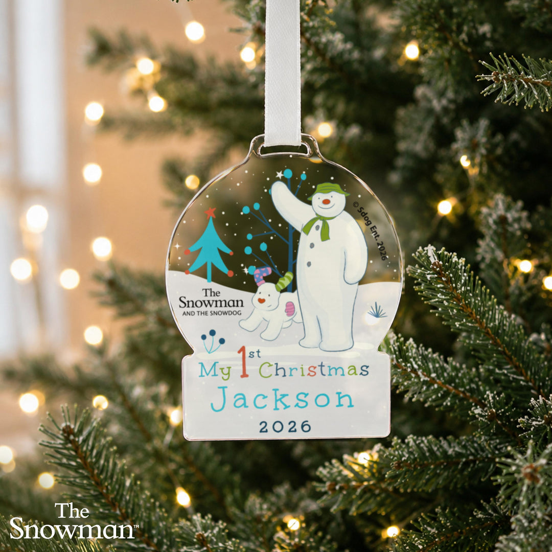 Personalised The Snowman My 1st Christmas Acrylic Decoration