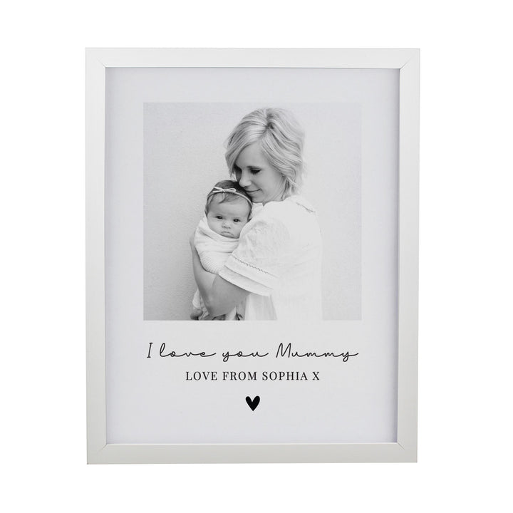 Personalised Heart Photo Upload White Poster Frame – alternative view