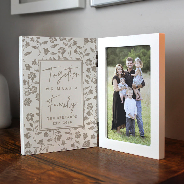 Personalised Family Wooden Hinged 6x4 Photo Frame – alternative view