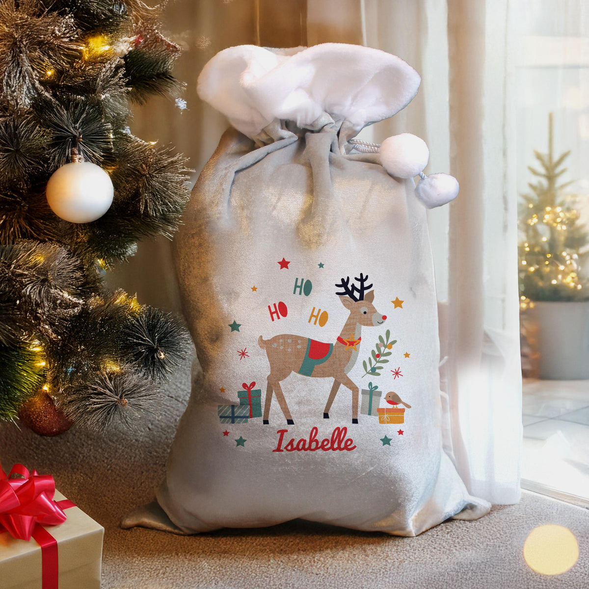 Personalised Reindeer Christmas Sack – alternative view
