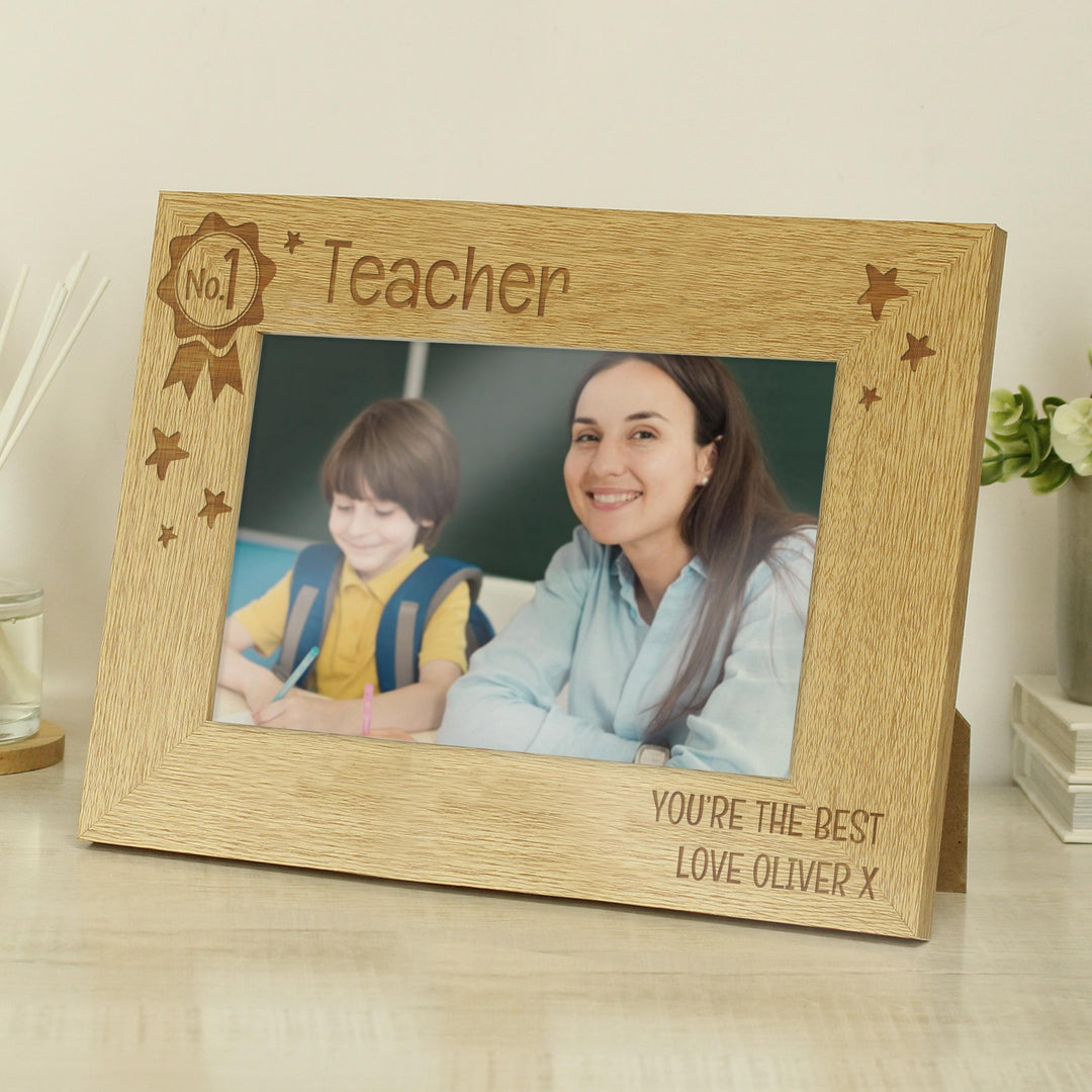 Personalised No.1 6x4 Landscape Wooden Photo Frame – alternative view