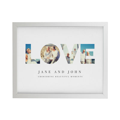 Personalised LOVE Photo Upload White Poster Frame