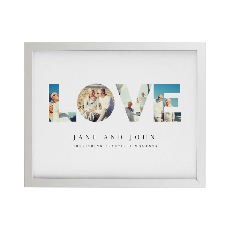 Personalised LOVE Photo Upload White Poster Frame