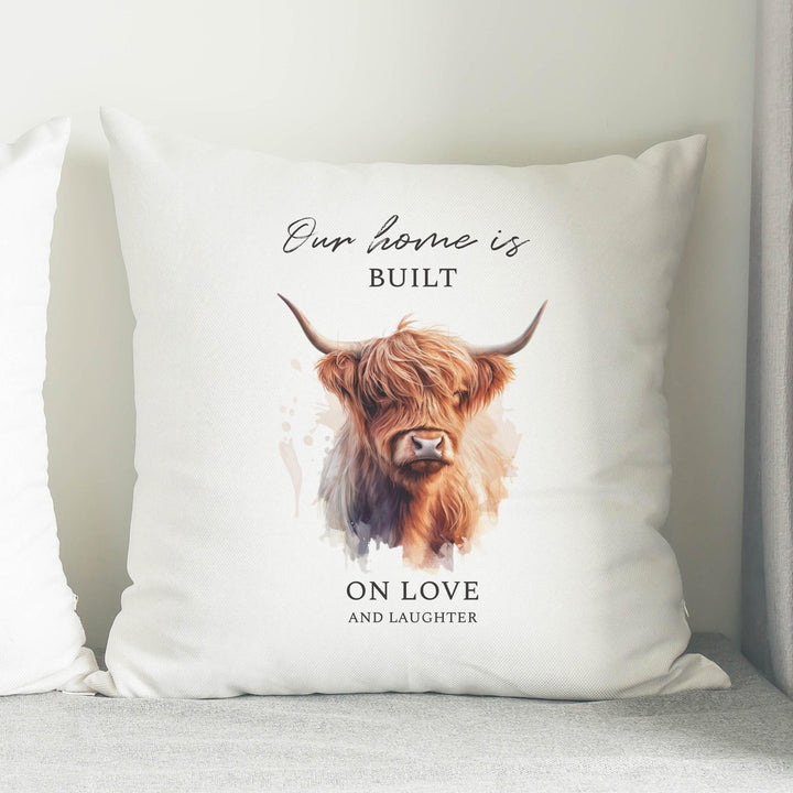Personalised Highland Cow Cushion – alternative view