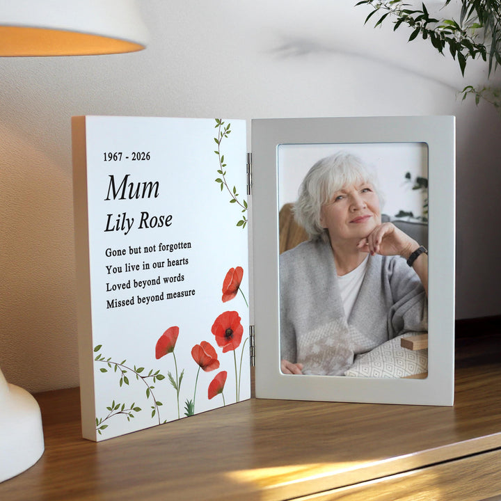 Personalised Memorial Wooden Hinged 6x4 Photo Frame – alternative view