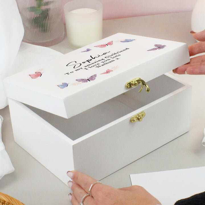 Personalised Butterfly Wooden Keepsake Box – alternative view