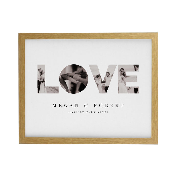 Personalised LOVE Photo Upload Oak Poster Frame – alternative view