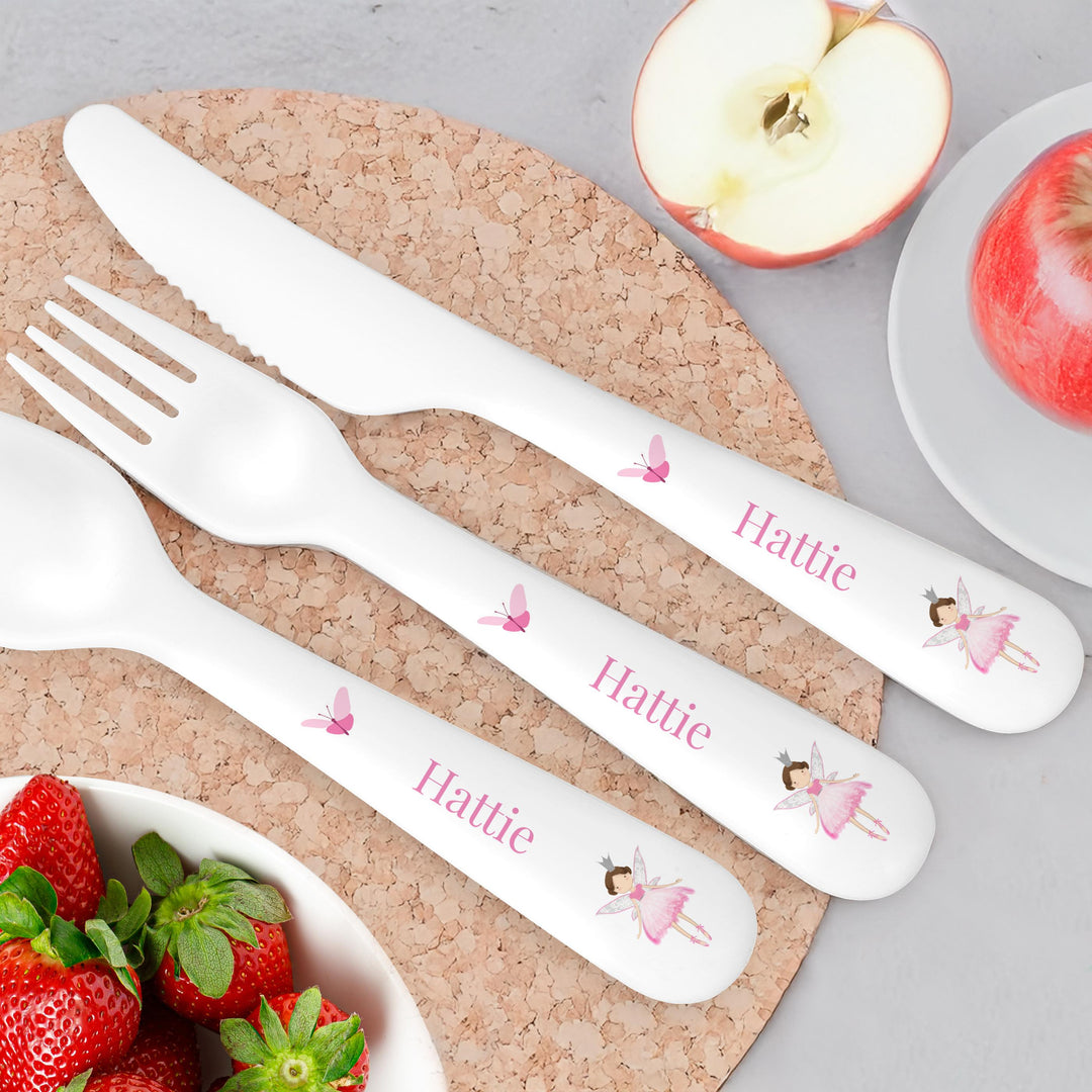Personalised Fairy Princess Plastic Cutlery Set