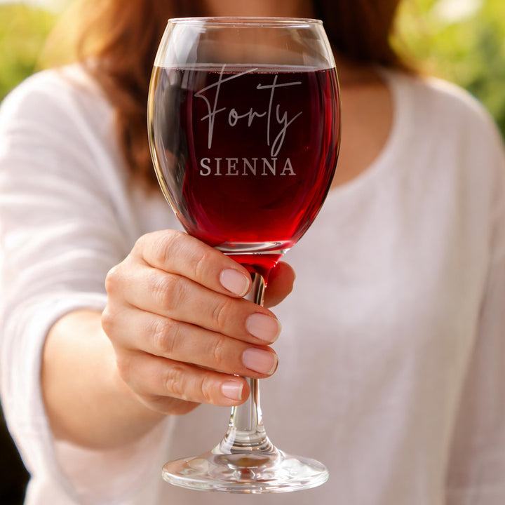 Personalised Age &amp; Name Wine Glass, The Personal Shop, personalised gifts
