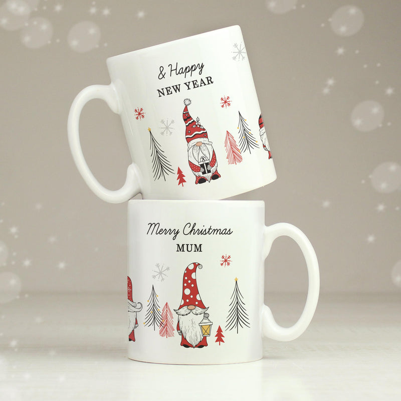 Personalised Christmas Gonk Pattern Mug