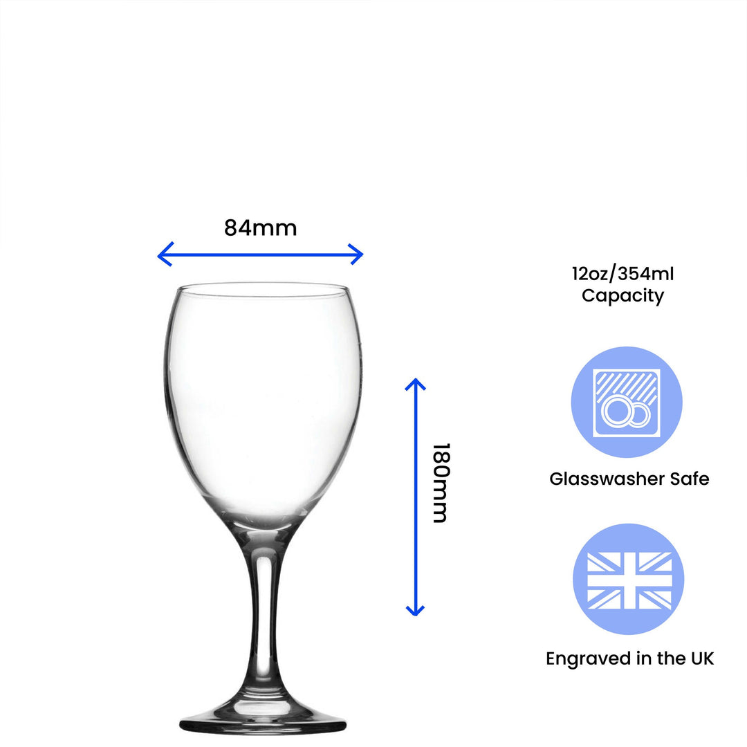 Personalised Engraved Wine Glass with Script Name Design