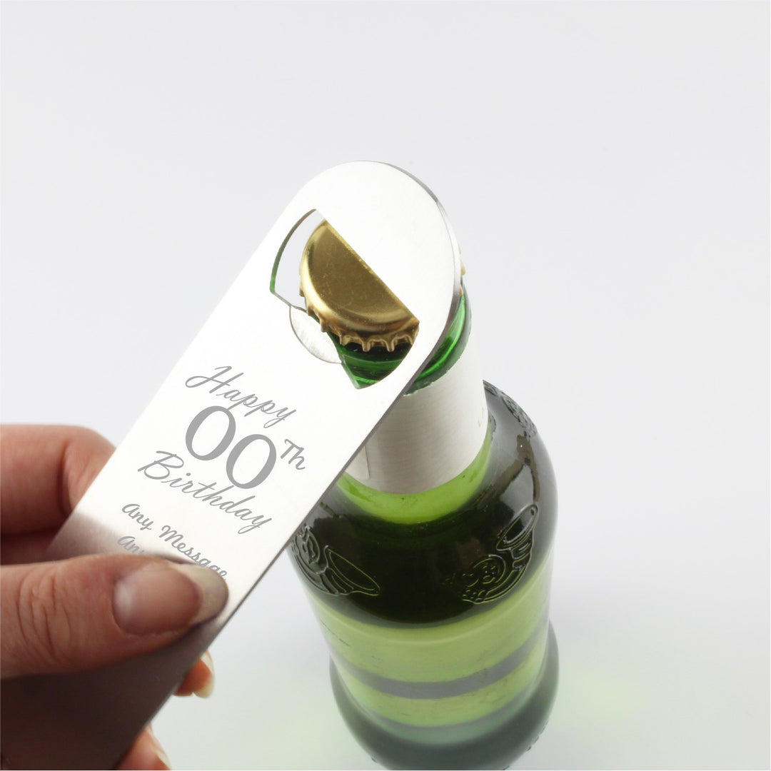 Personalised Steel Bar Blade Bottle Opener for Birthday
