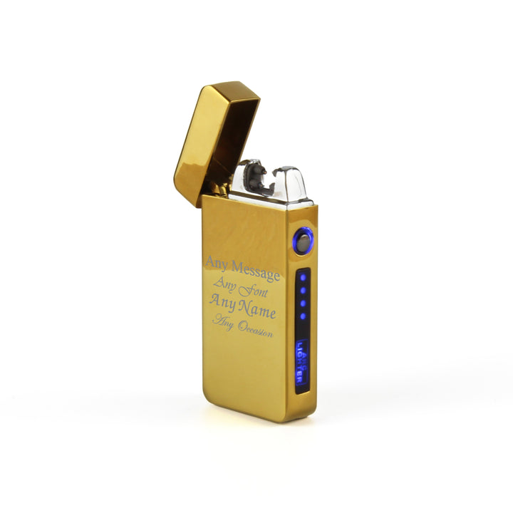 Personalised Gold Electric Arc Lighter with Message