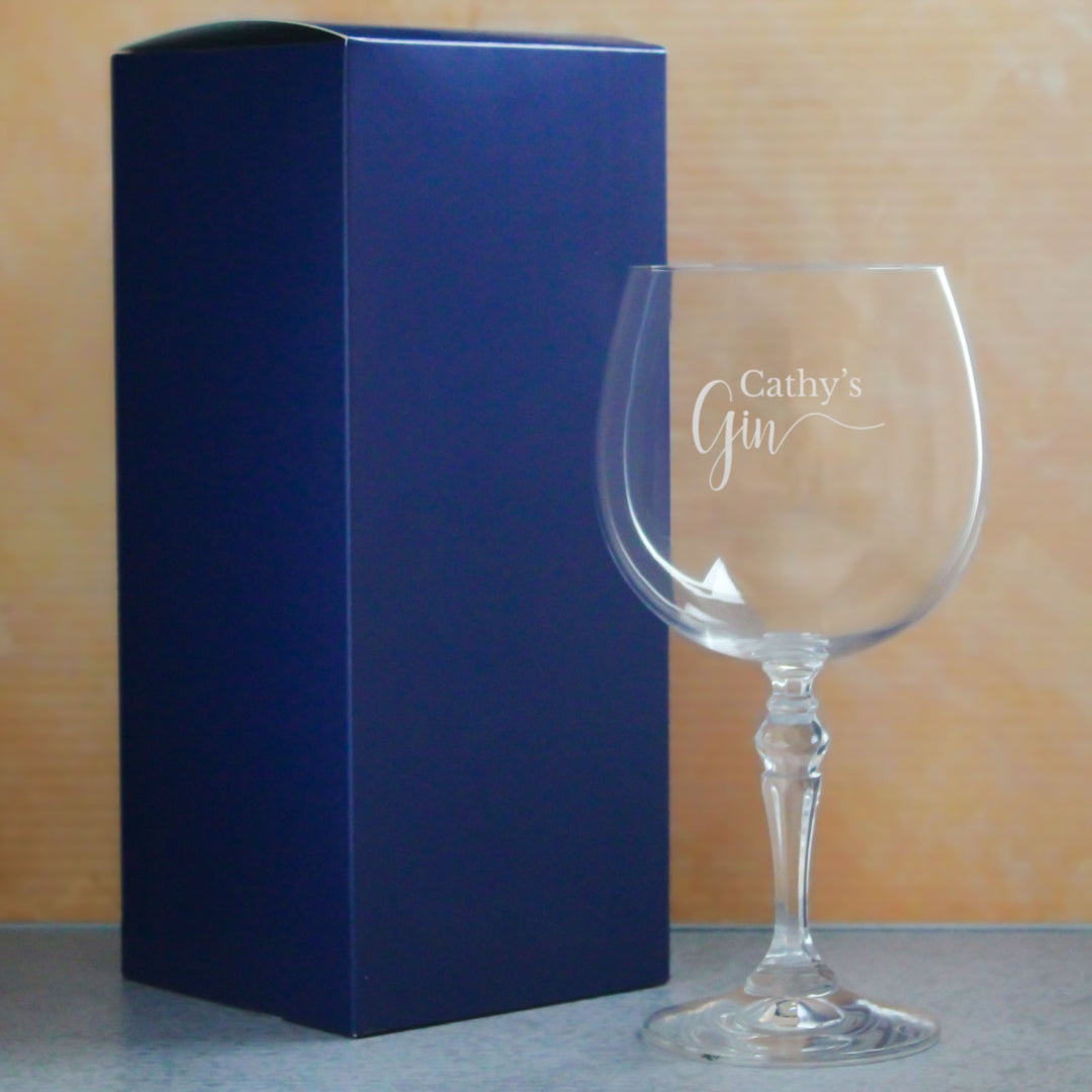 Personalised Crystal Gin Balloon Glass with Name