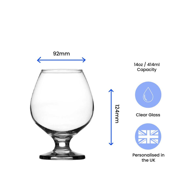 Personalised Engraved Brandy Glass in Satin Lined Gift Box