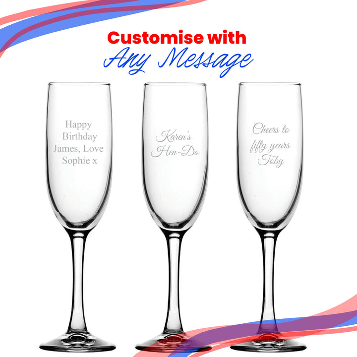 Personalised Engraved Champagne Flute Glass 155ml